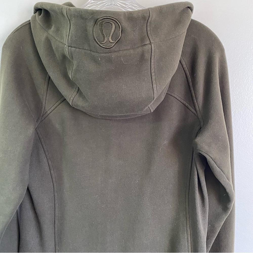 Lululemon Scuba Hoodie *Light Cotton Fleece Size 8 Dark Olive - Picture 6 of 14